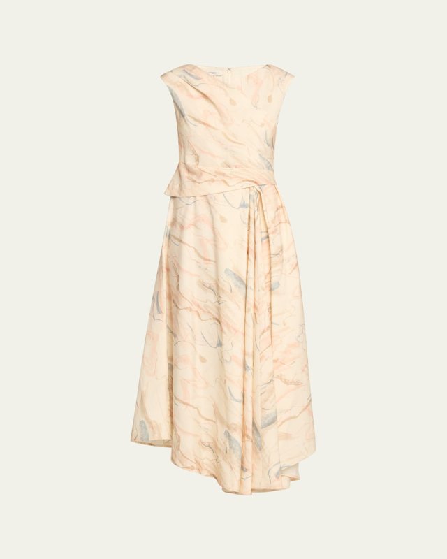 Draped-Front Asymmetric Dress